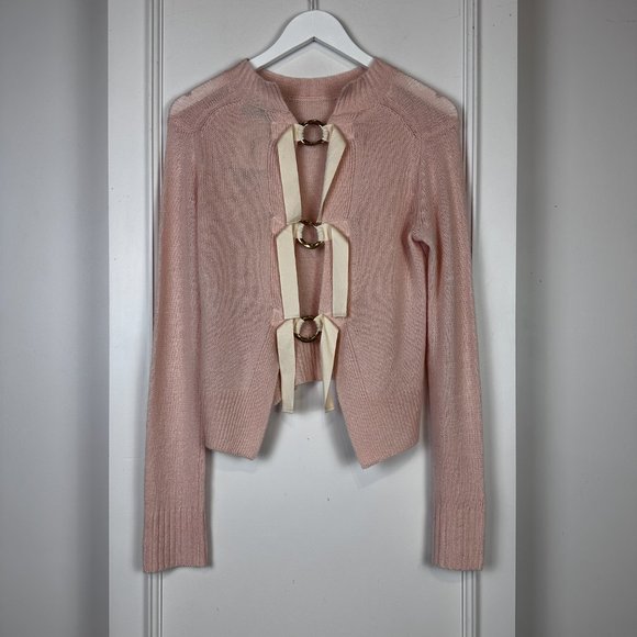 Derek Lam 10 Crosby Peach Cashmere Tie Back Sweater - Picture 2 of 7